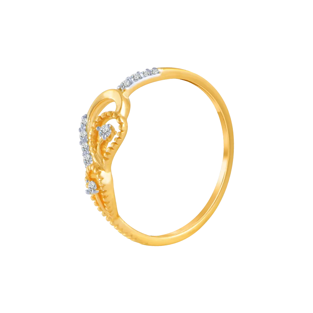 18KT (750) Yellow Gold And Diamond Ring For Women