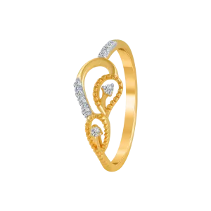 18KT (750) Yellow Gold And Diamond Ring For Women