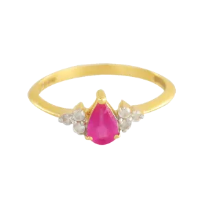 18KT (750) Yellow Gold And Diamond Ring For Women