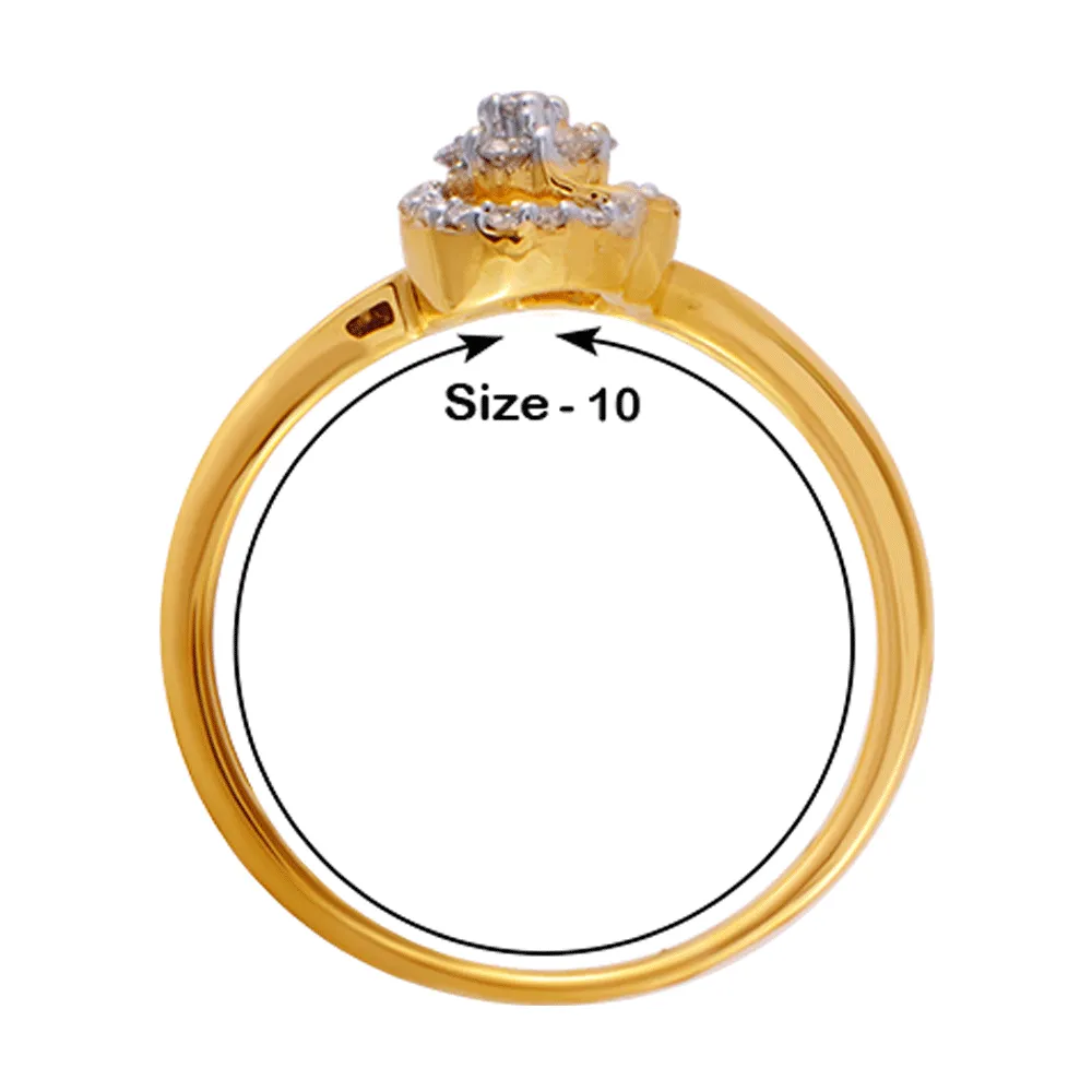 18KT (750) Yellow Gold And Diamond Ring For Women