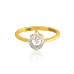 18KT (750) Yellow Gold And Diamond Ring For Women