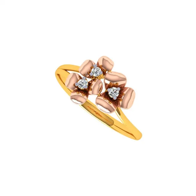 18KT (750) Yellow Gold And Diamond Ring For Women
