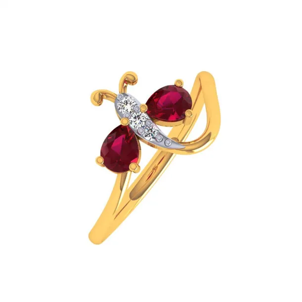 18KT (750) Yellow Gold And Diamond Ring For Women