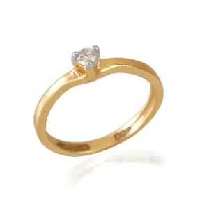 18KT (750) Yellow Gold And Diamond Ring For Women