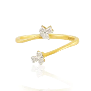 18KT (750) Yellow Gold And Diamond Ring For Women