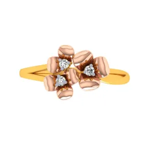 18KT (750) Yellow Gold And Diamond Ring For Women