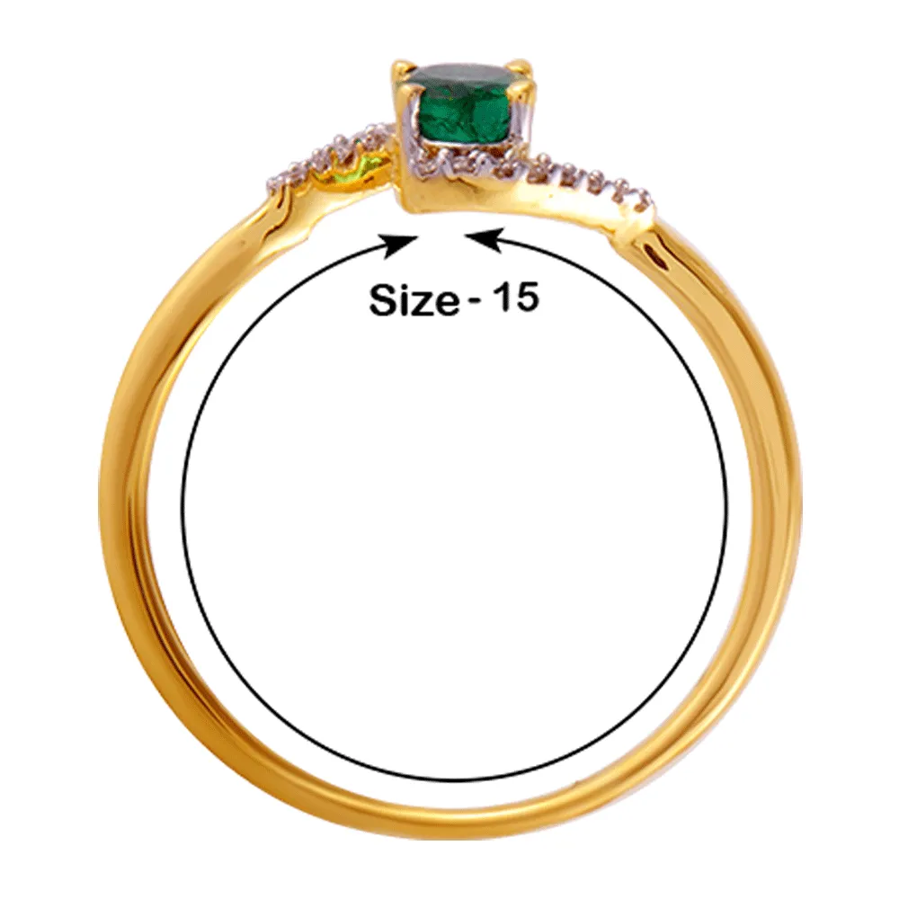 18KT (750) Yellow Gold And Diamond Ring For Women