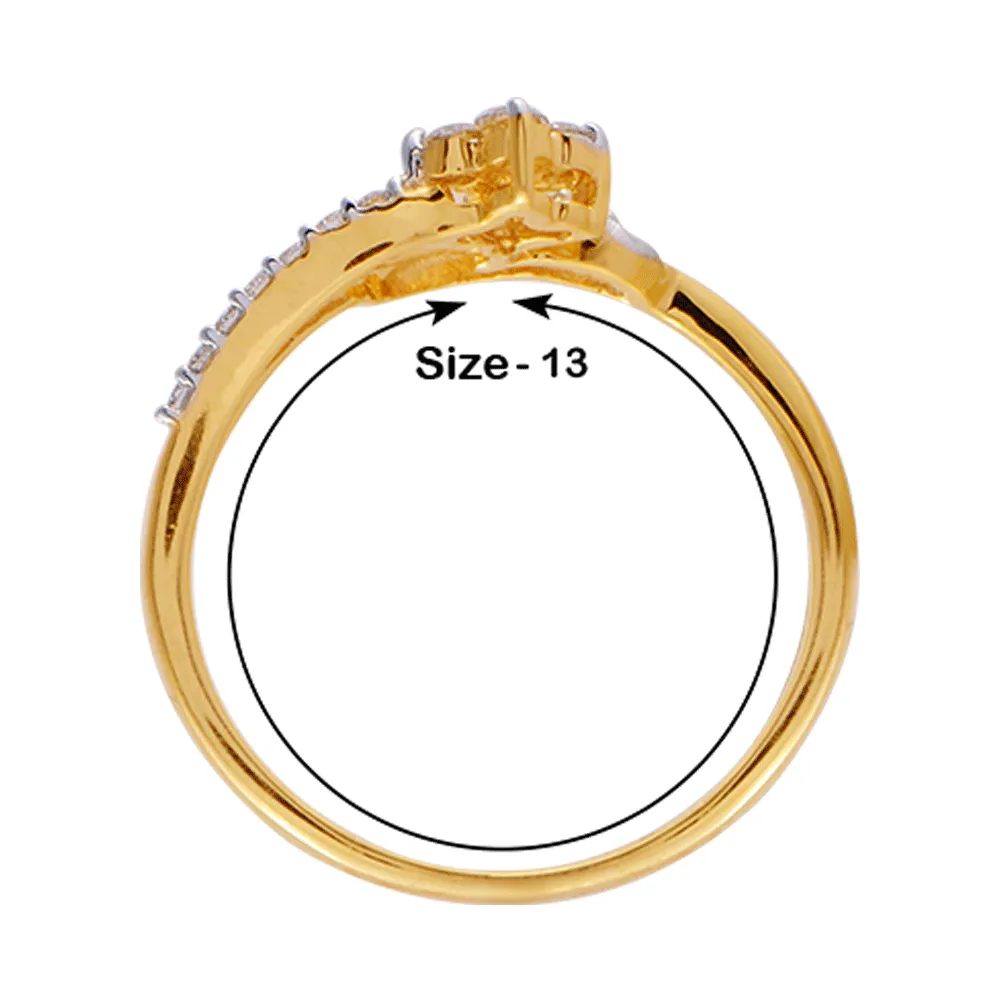 18KT (750) Yellow Gold And Diamond Ring For Women