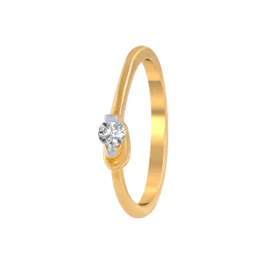 18KT (750) Yellow Gold And Diamond Ring For Women