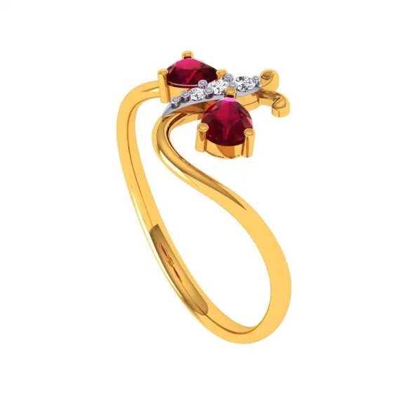 18KT (750) Yellow Gold And Diamond Ring For Women