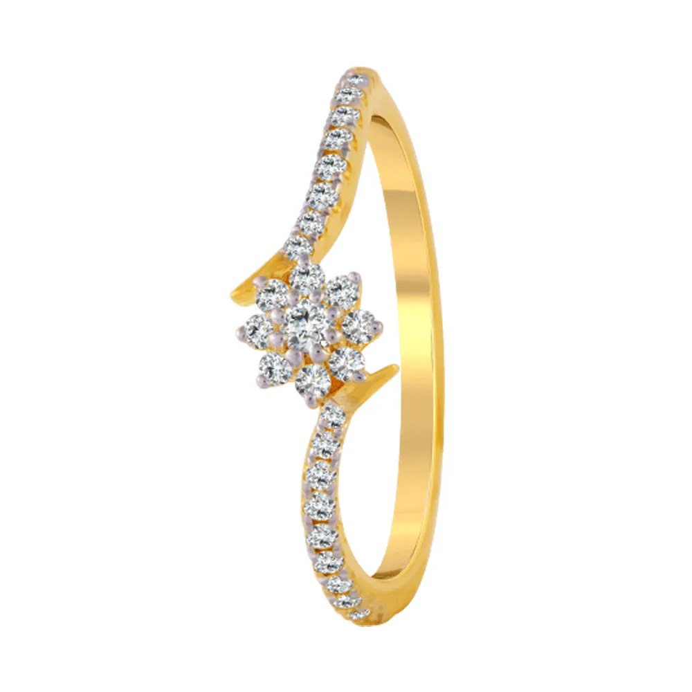 18KT (750) Yellow Gold And Diamond Ring For Women
