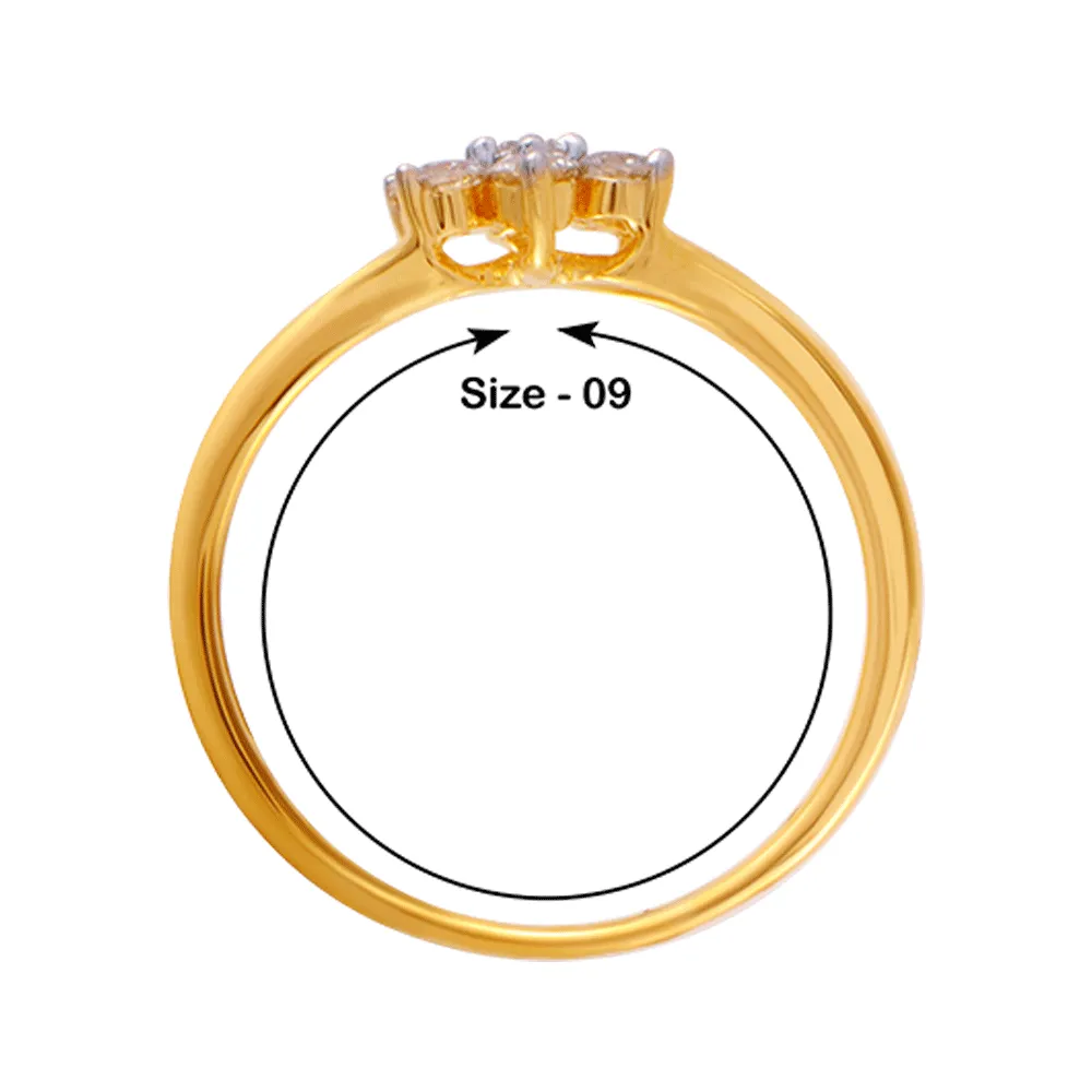 18KT (750) Yellow Gold And Diamond Ring For Women