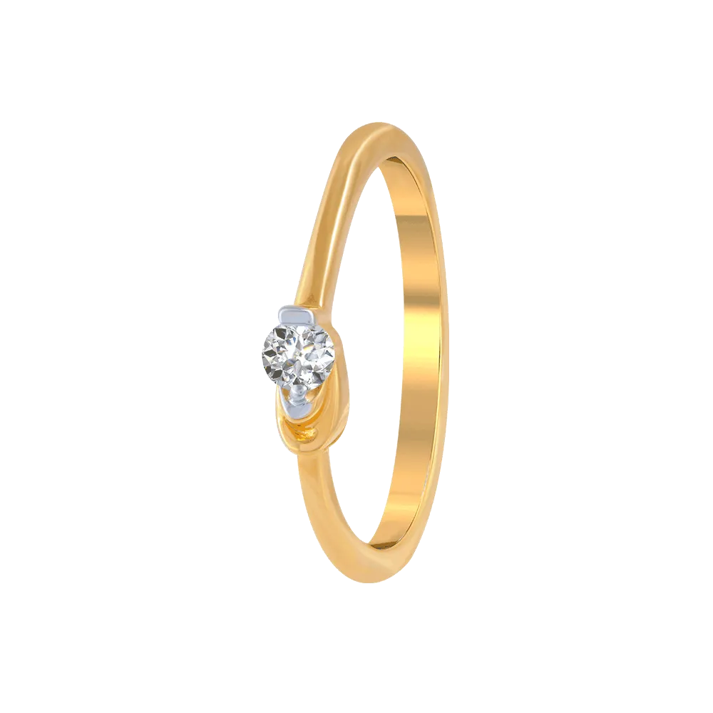 18KT (750) Yellow Gold And Diamond Ring For Women
