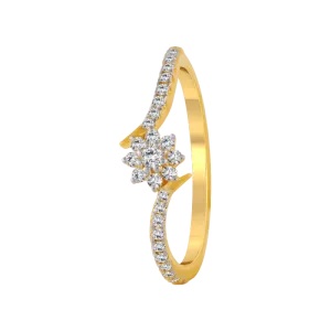 18KT (750) Yellow Gold And Diamond Ring For Women