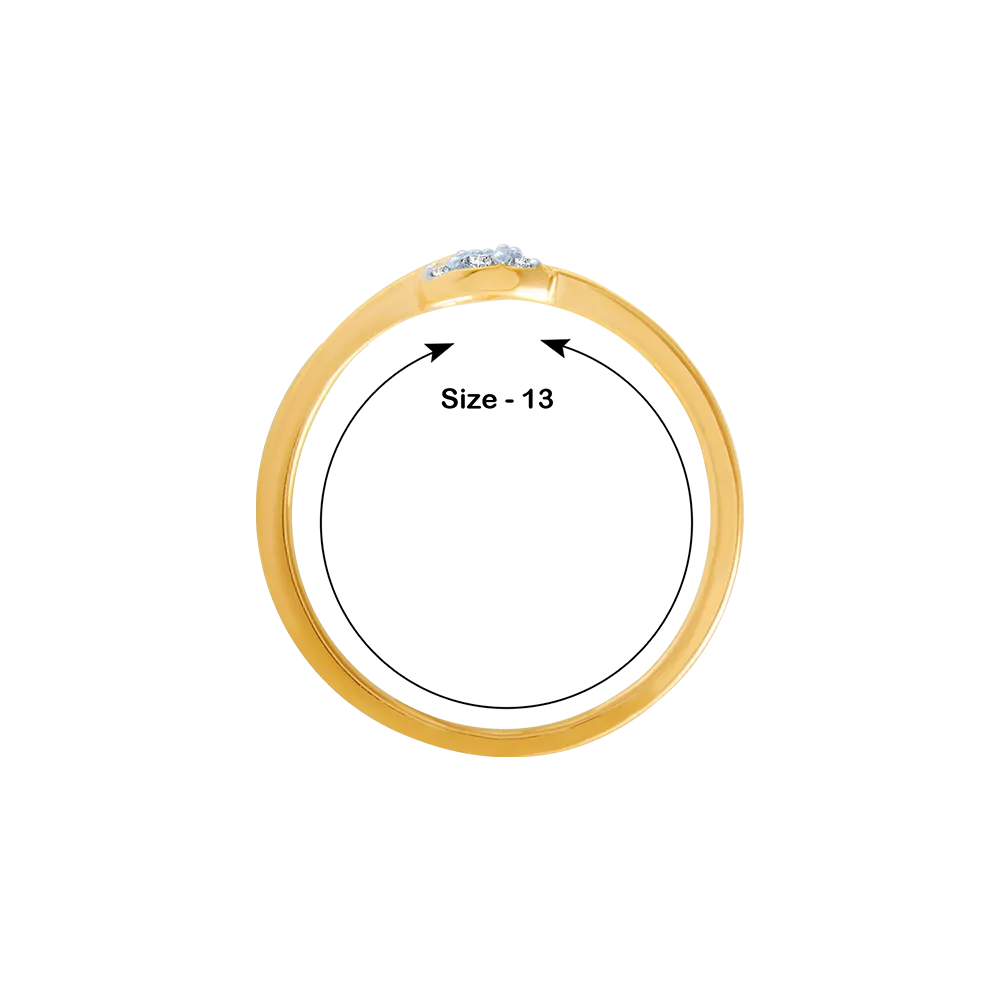 18KT (750) Yellow Gold And Diamond Ring For Women