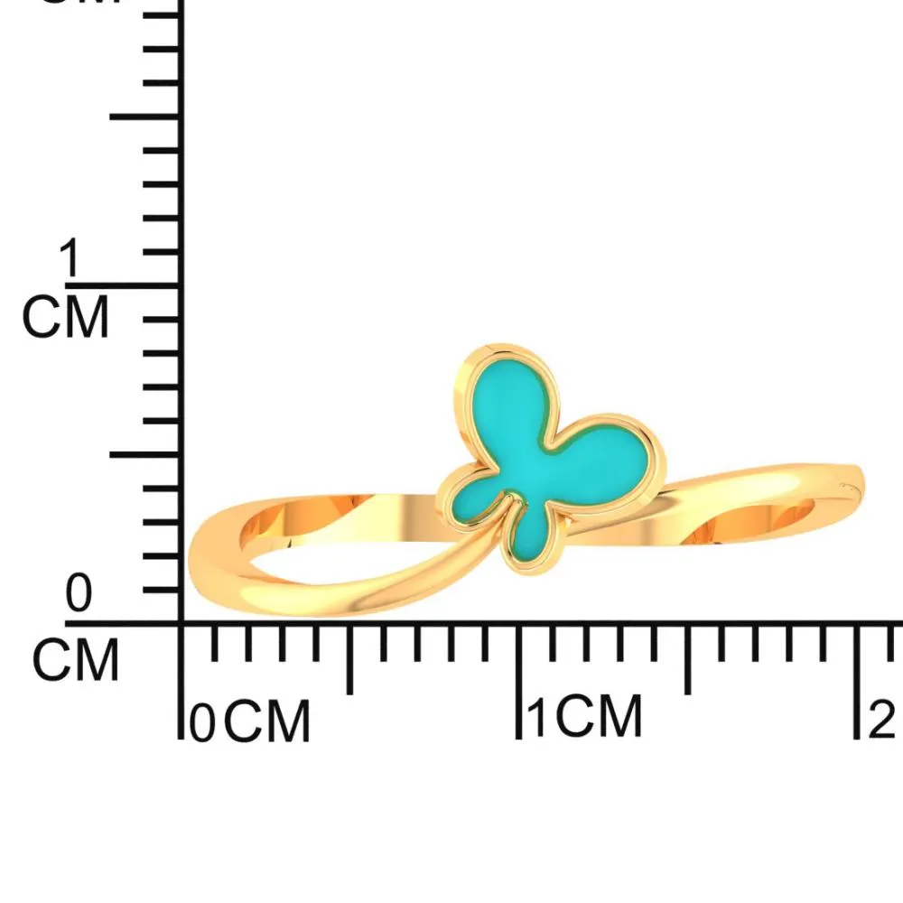 22k Gold Ring With A Butterfly On Top