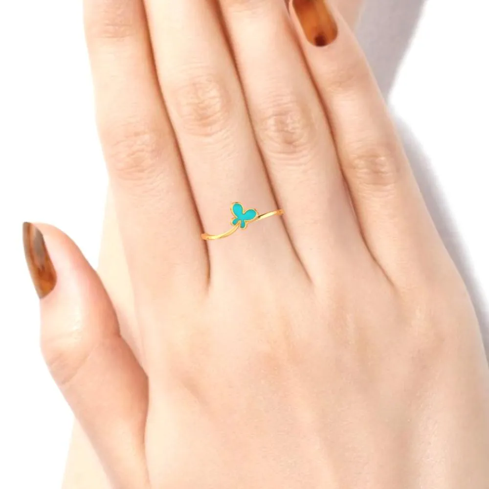 22k Gold Ring With A Butterfly On Top