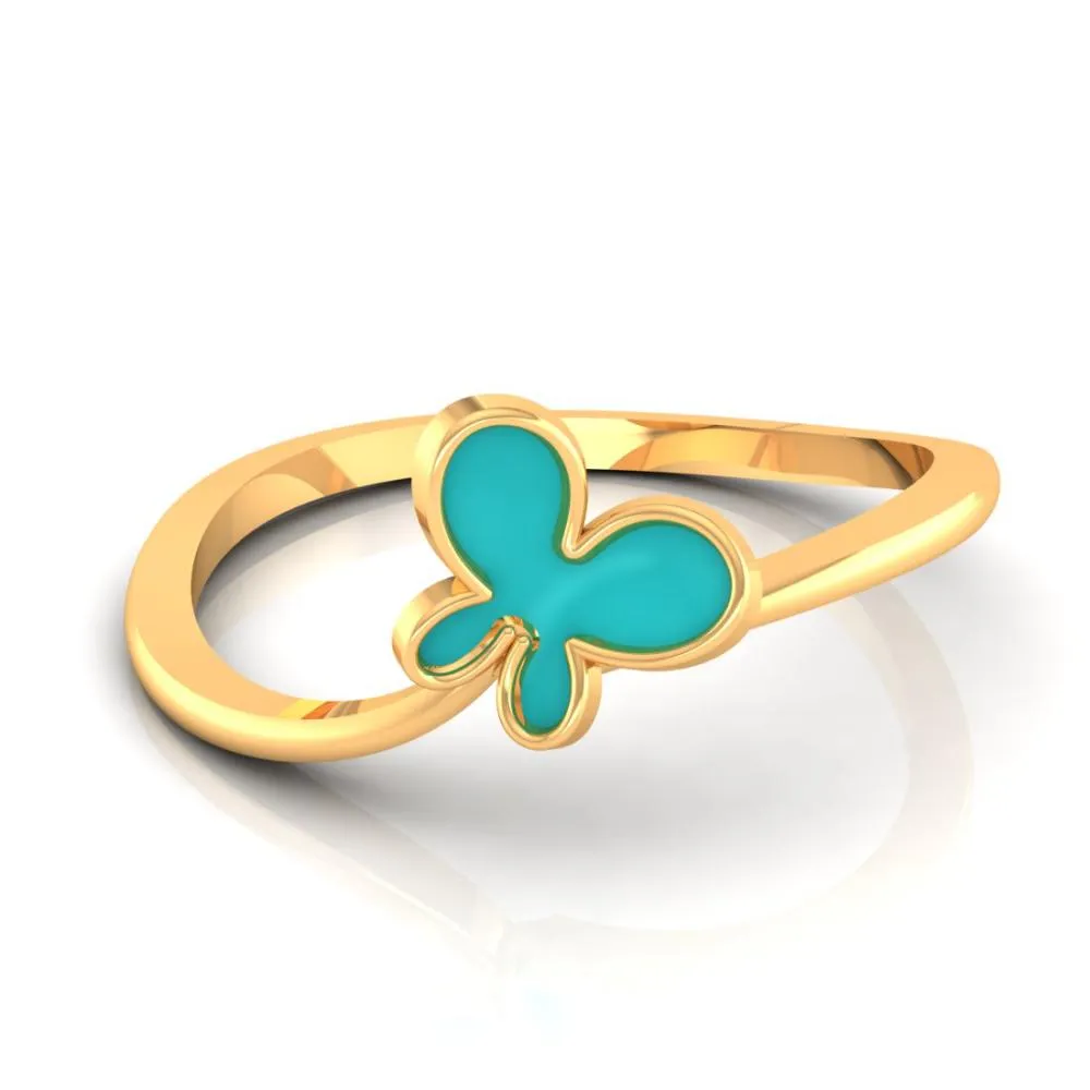 22k Gold Ring With A Butterfly On Top