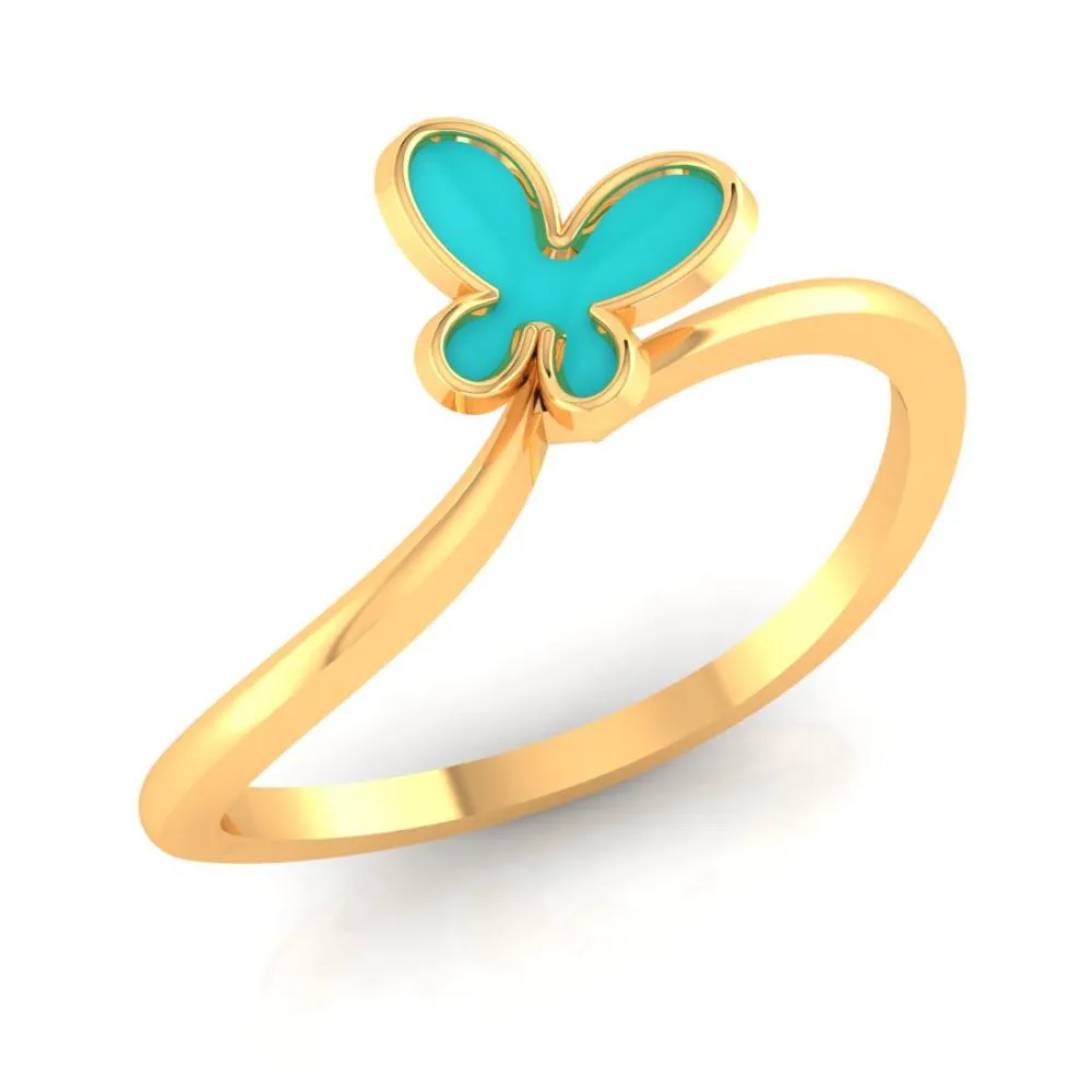22k Gold Ring With A Butterfly On Top