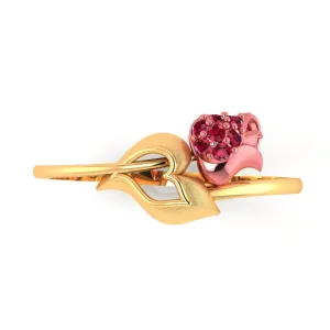 22k Gold Ring With An Intricately-detailed Tulip On Top