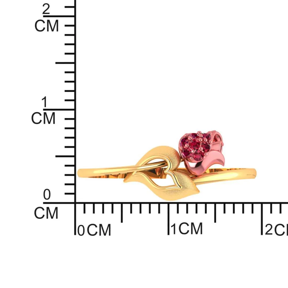 22k Gold Ring With An Intricately-detailed Tulip On Top