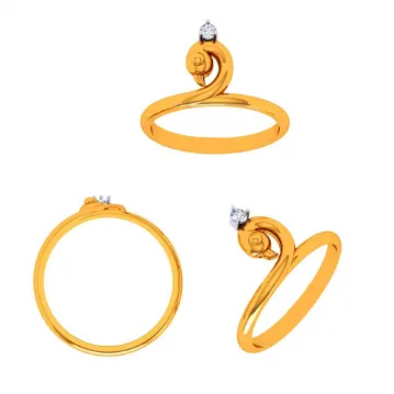 22k Lovable Swan Gold Ring