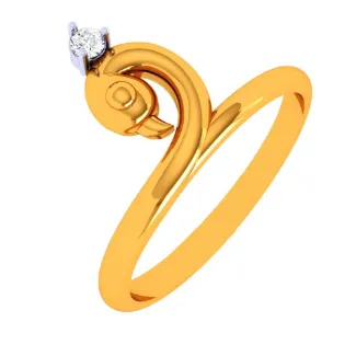 22k Lovable Swan Gold Ring