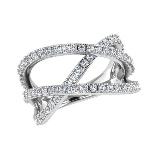 3 Way Diamond Crossover Ring 14K Gold (0.60 ct.tw.)