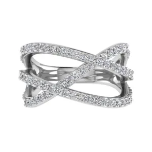 3 Way Diamond Crossover Ring 14K Gold (0.60 ct.tw.)