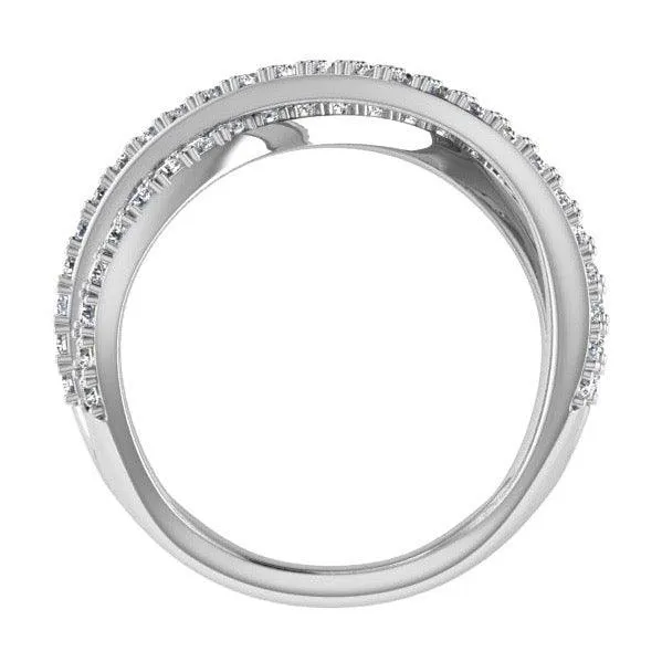 3 Way Diamond Crossover Ring 14K Gold