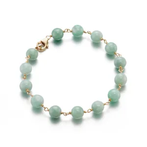 7mm Apple Green Jade Pigtail Bracelet