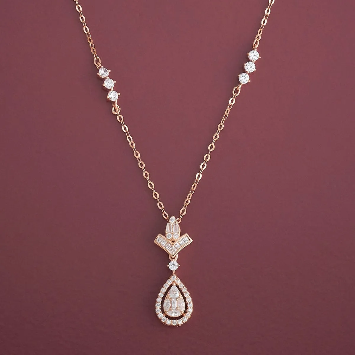 92.5 Silver Pendant with Chain and Earring Set 183044