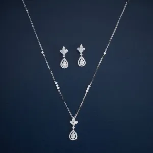 92.5 Silver Pendant with Chain and Earring Set 183044