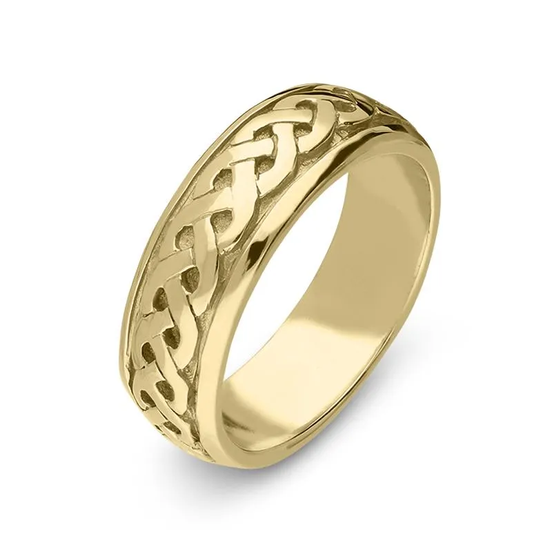 9ct Yellow Gold Fancy Celtic Wedding Ring D