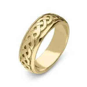 9ct Yellow Gold Fancy Celtic Wedding Ring D