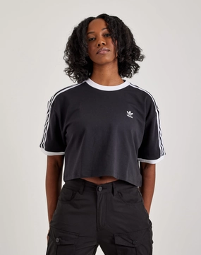 Adidas 3-Stripes Loose Cropped Tee Cotton - made fashion Cotton - made fashion