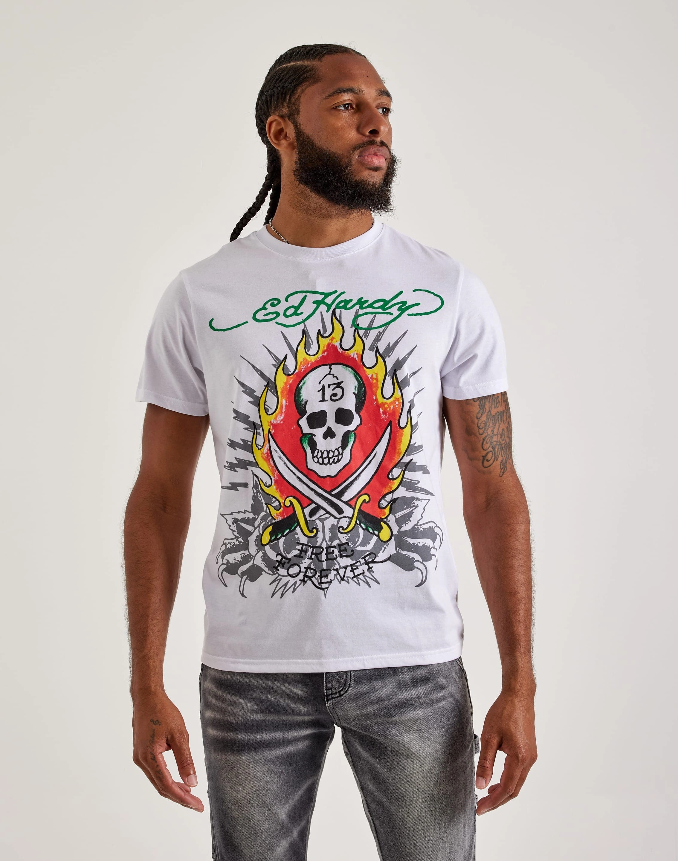 Affordable fashion Ed Hardy 13 Skull Tee Budget - friendly fashion