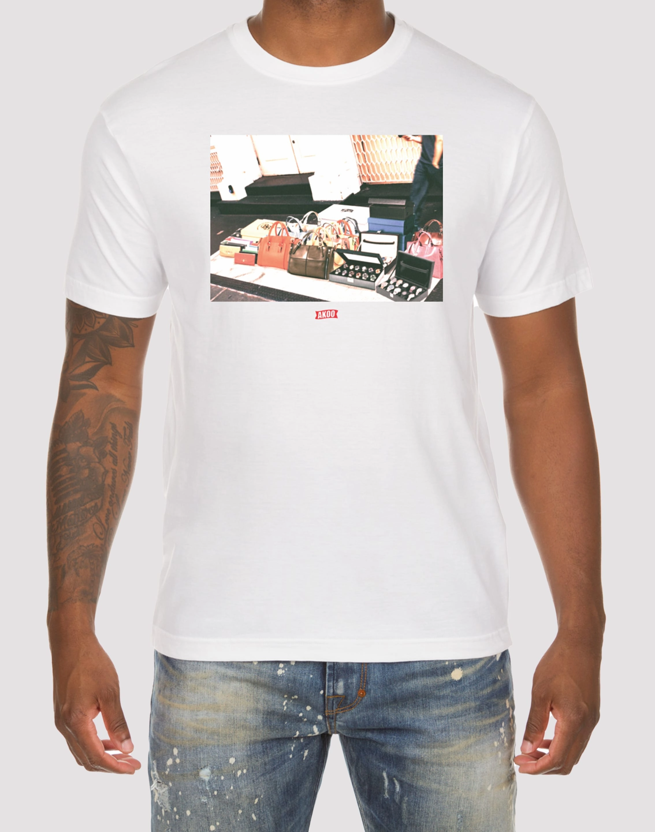 Akoo Bam White Tee Spandex - incorporated fashion Clearance fashion