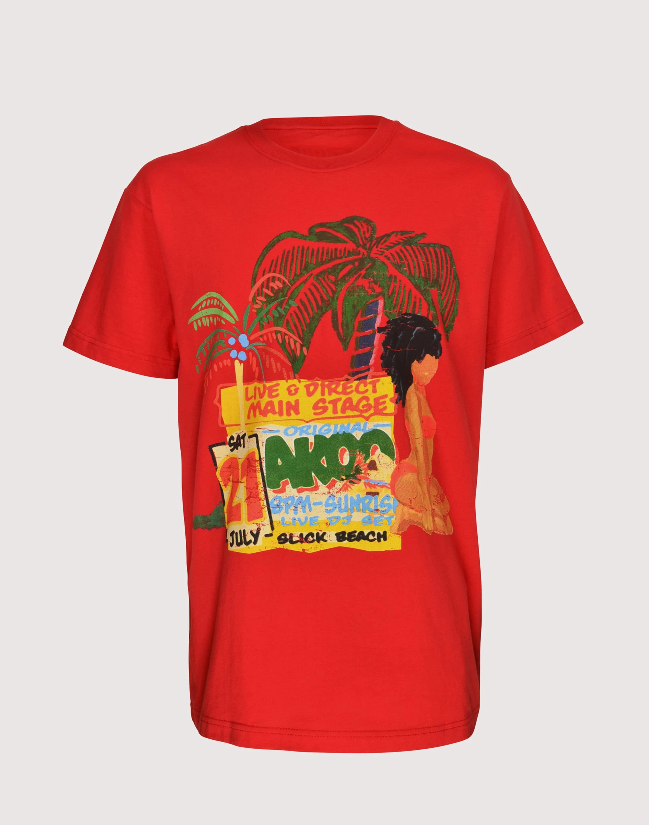 Akoo Beach Bae Red Tee Sustainable fashion practices Suede - finished fashion