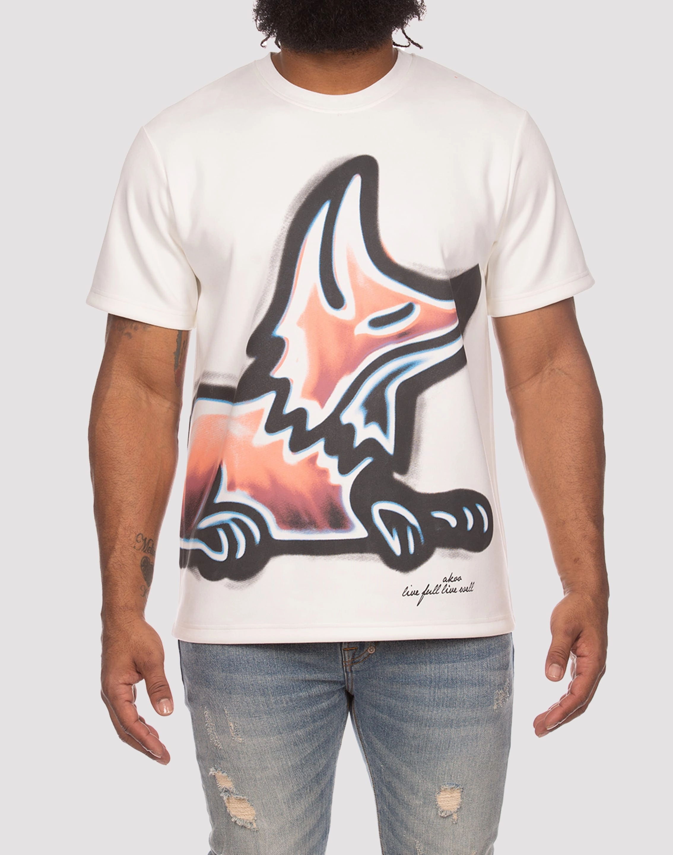 Akoo Brush Snobby White Tee Suede - finished fashion Smart fashion (wearables)