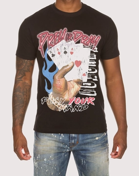 Akoo Four Of A Kind Black Tee Leather - material fashion Fashion shows