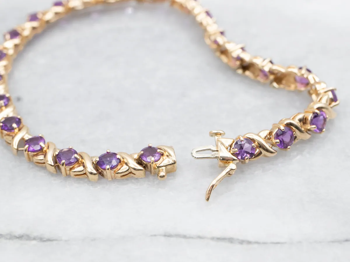 Amethyst X-Link Gemstone Tennis Bracelet