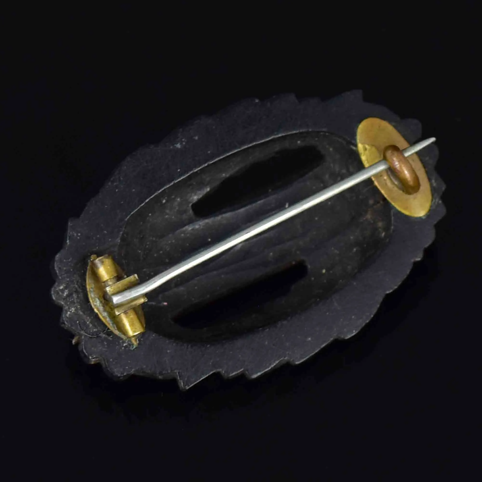 Antique Fern Frond Eliza Carved Bog Oak Brooch
