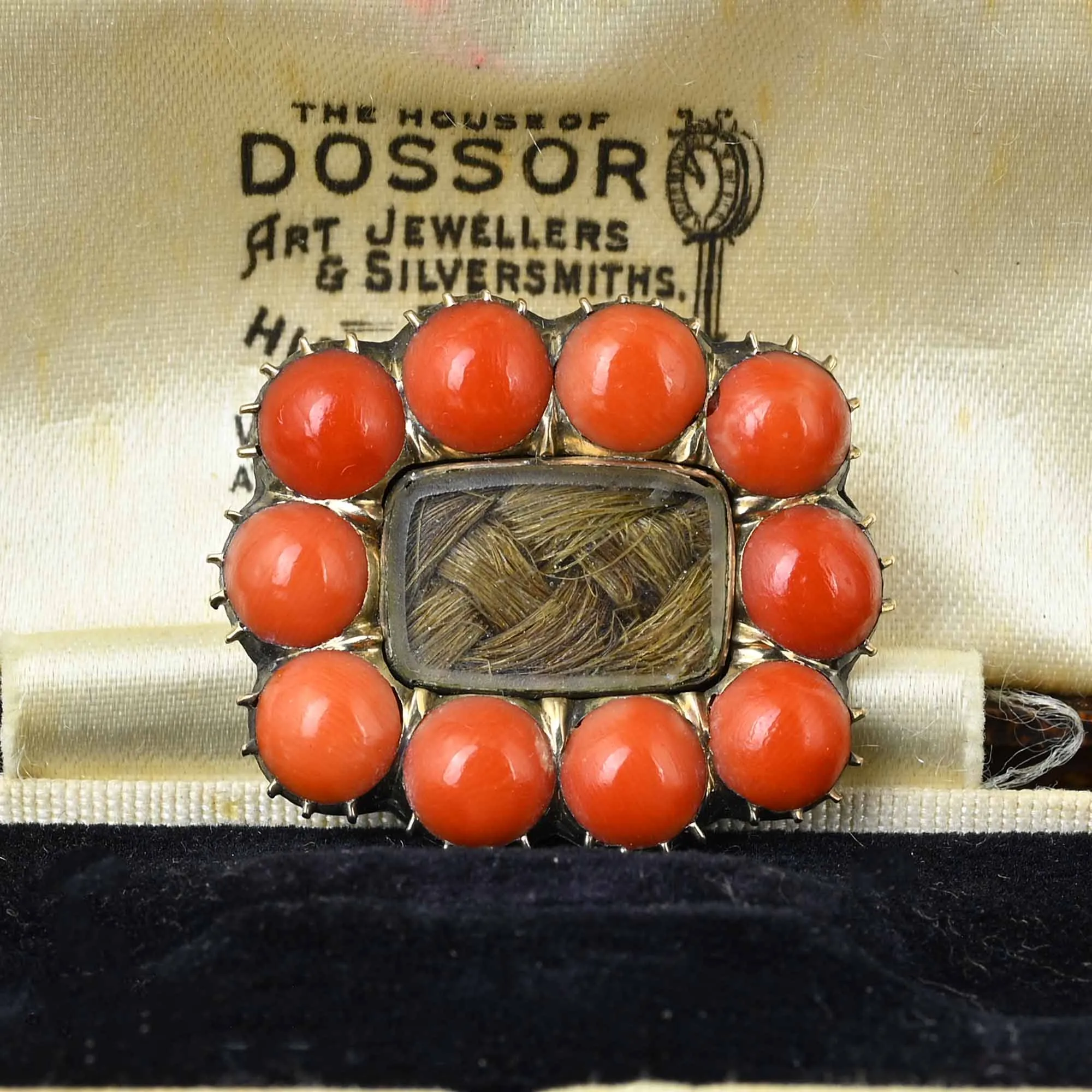 Antique Georgian 10K Gold Coral Brooch Locket