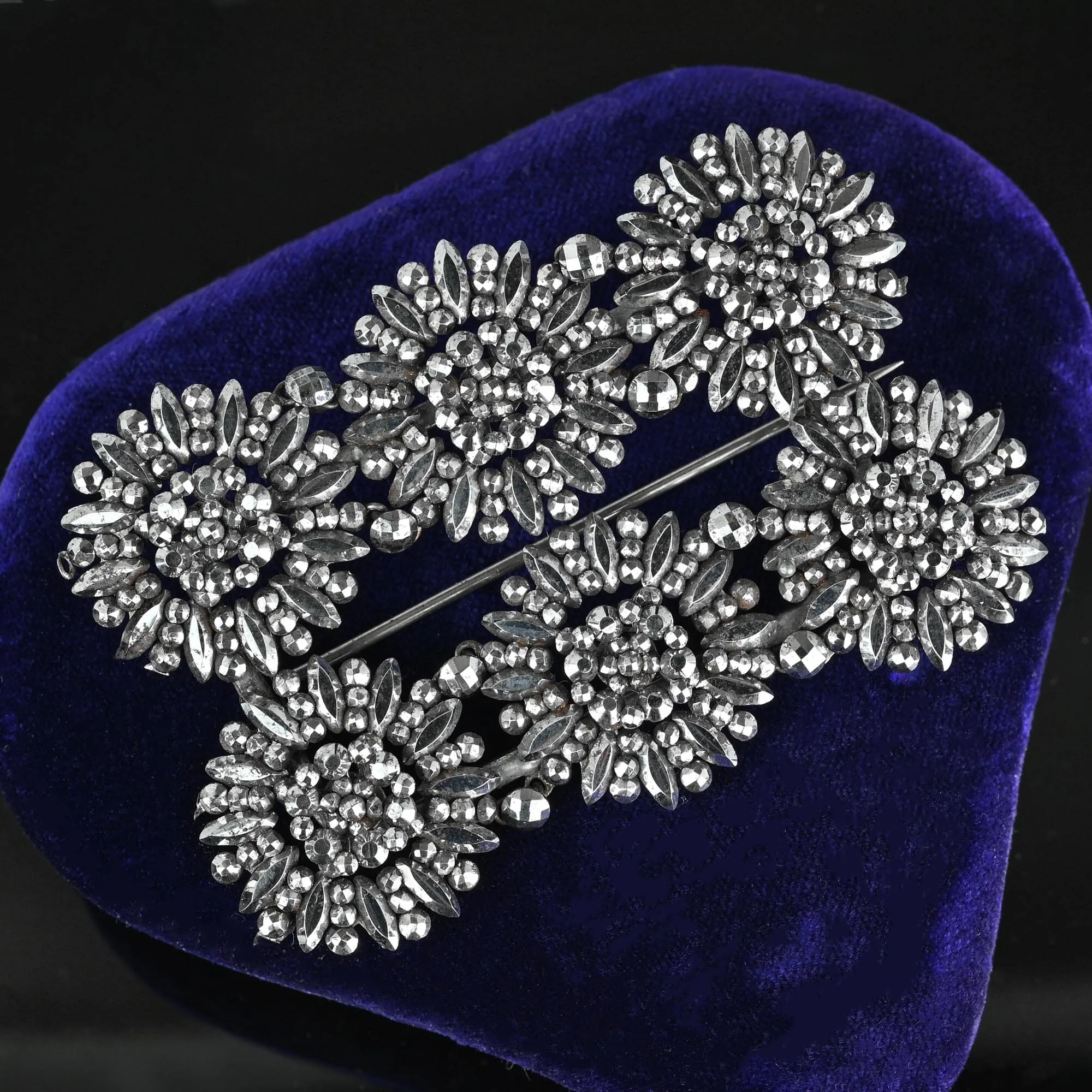 Antique Georgian Starburst Cut Steel Brooch
