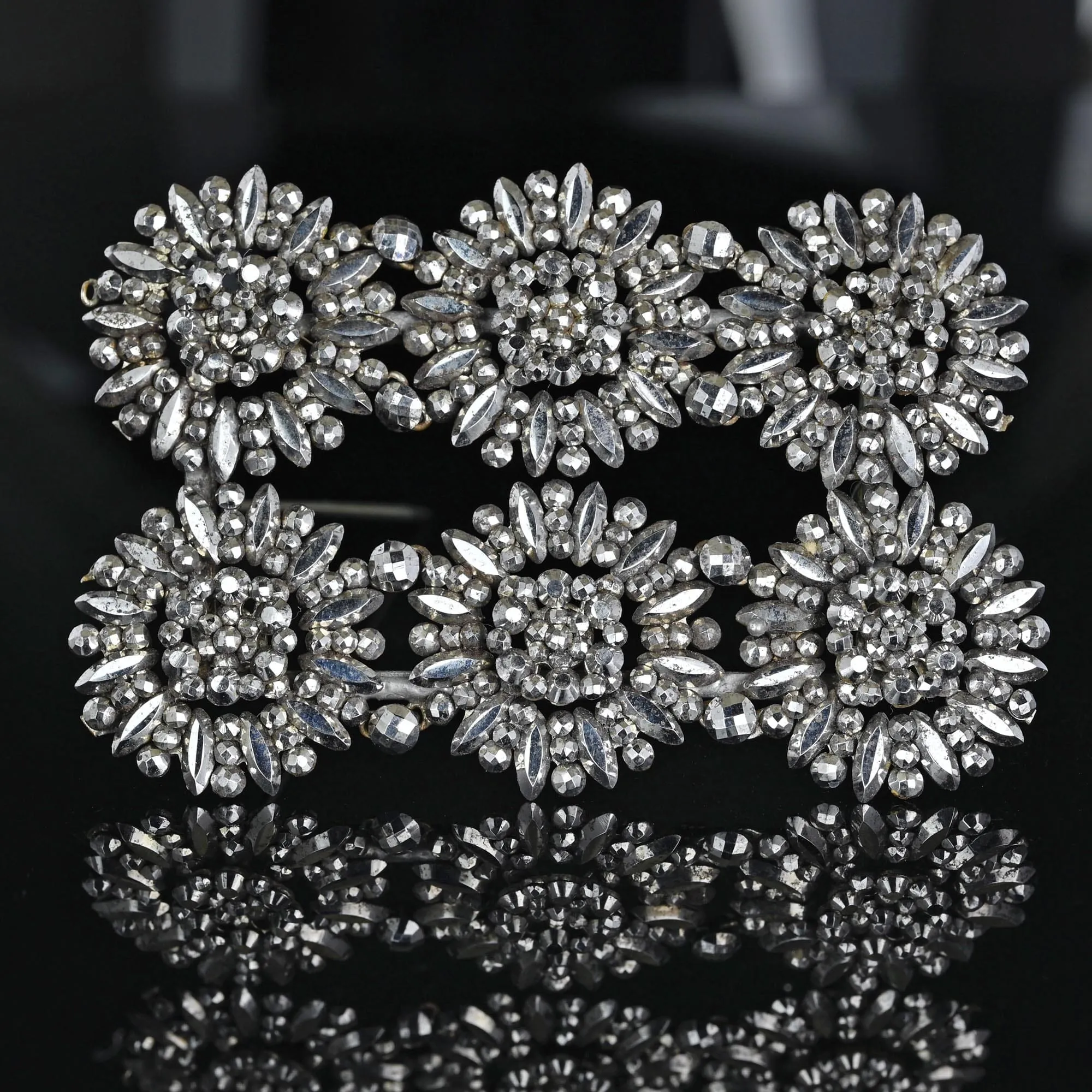 Antique Georgian Starburst Cut Steel Brooch