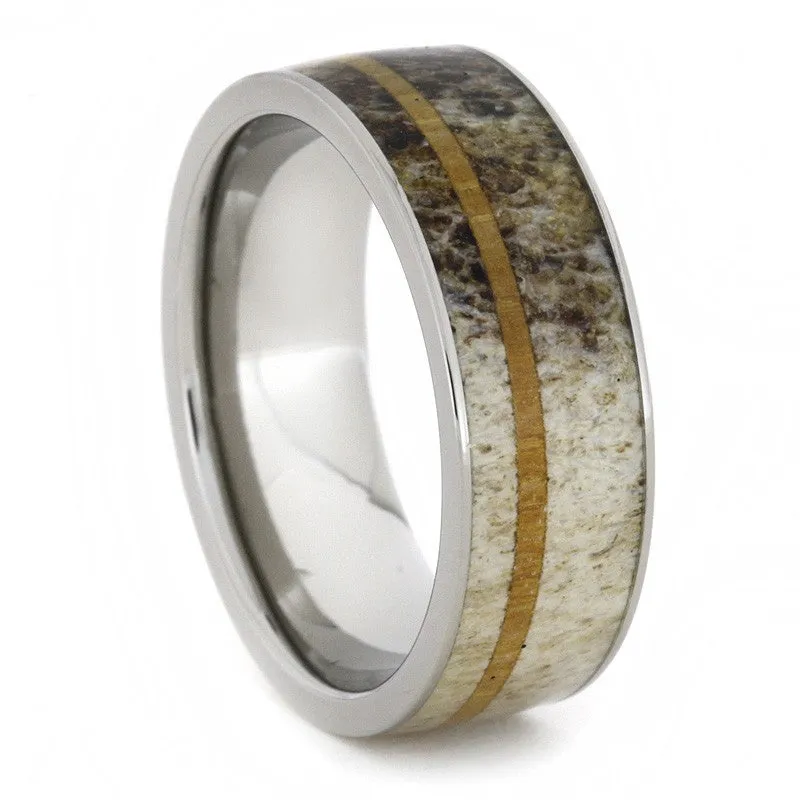 Antler Wedding Ring Set with Princess-Cut Moissanite Engagement Ring