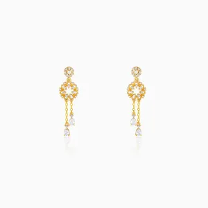 Anushka Sharma Golden Flower Dangling Earrings