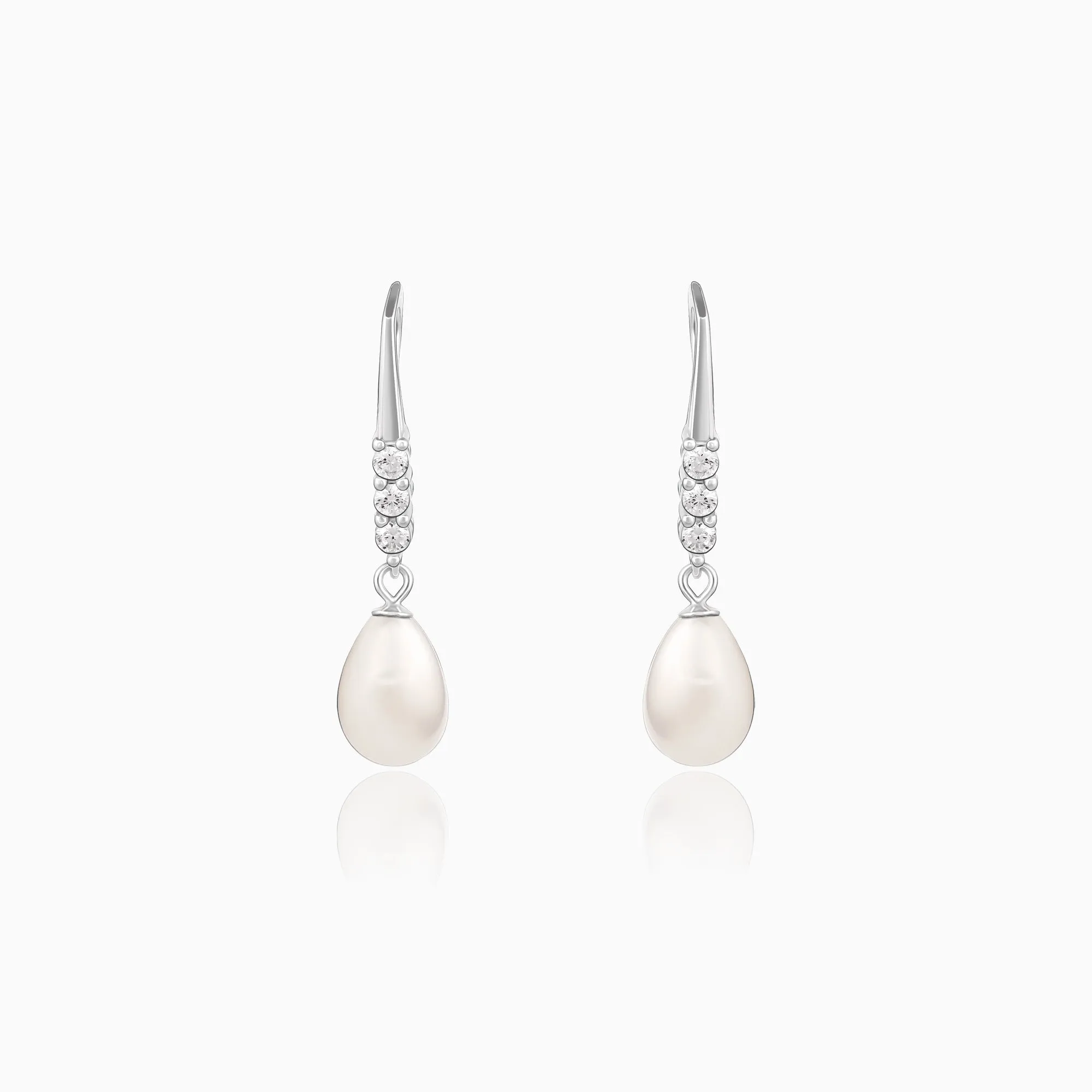 Anushka Sharma Silver Drops of Pearl Earrings