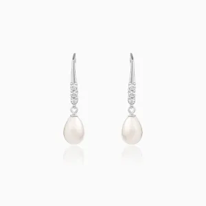 Anushka Sharma Silver Drops of Pearl Earrings